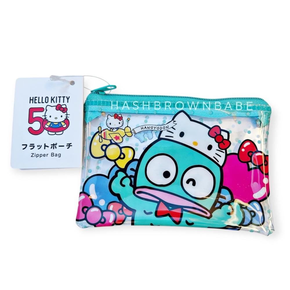 Sanrio Hello Kitty Hangyodon 50th Anniversary Small Flat Coin Purse Bag Pouch